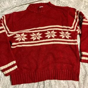 Gap kids red sweater with snowflake boarder